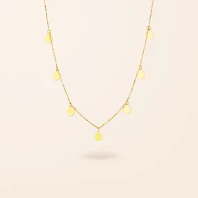 10K Gold Disc Drop Necklace
