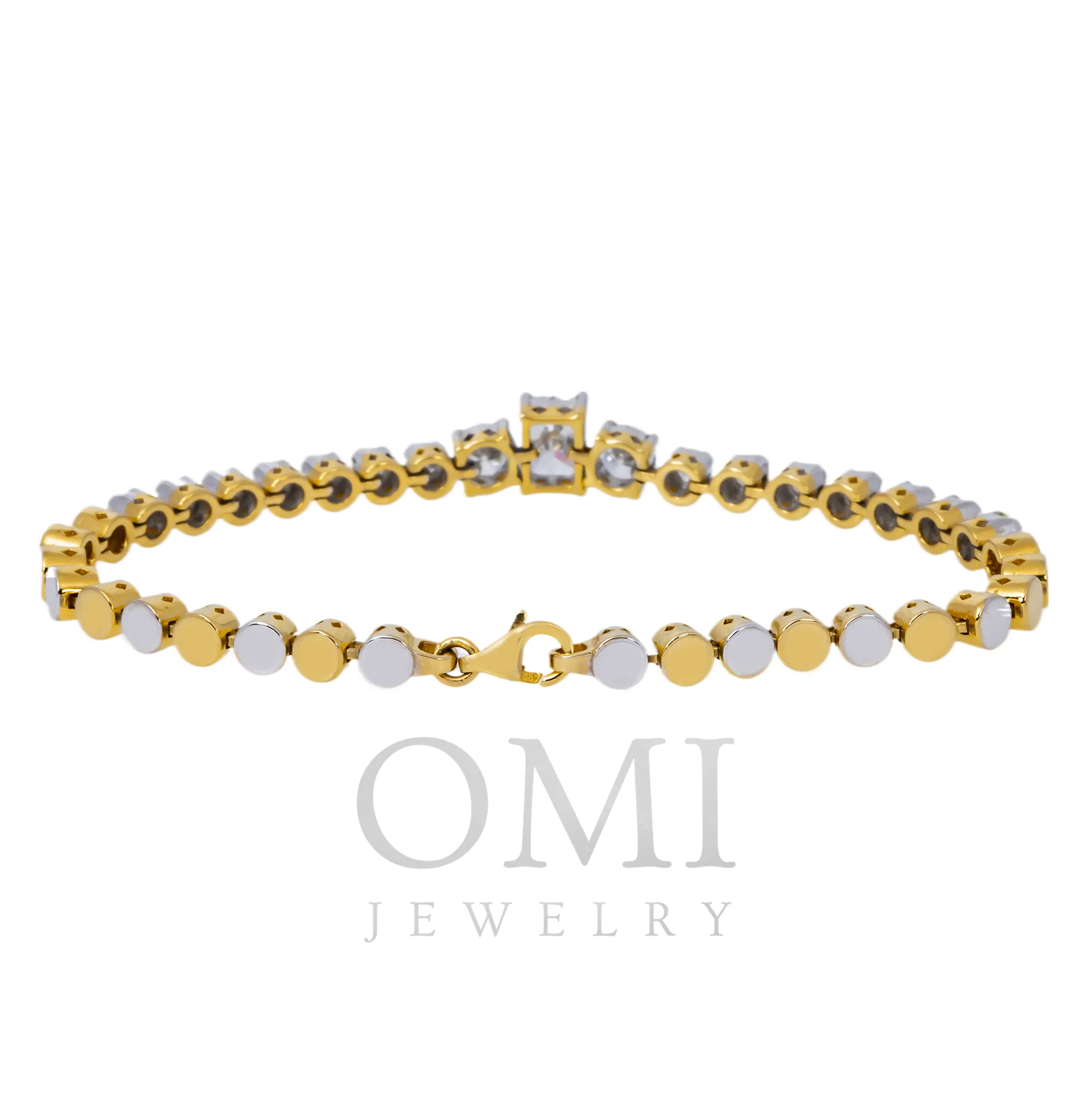 14K GOLD LAB DIAMOND TENNIS BRACELET 3.12 CT