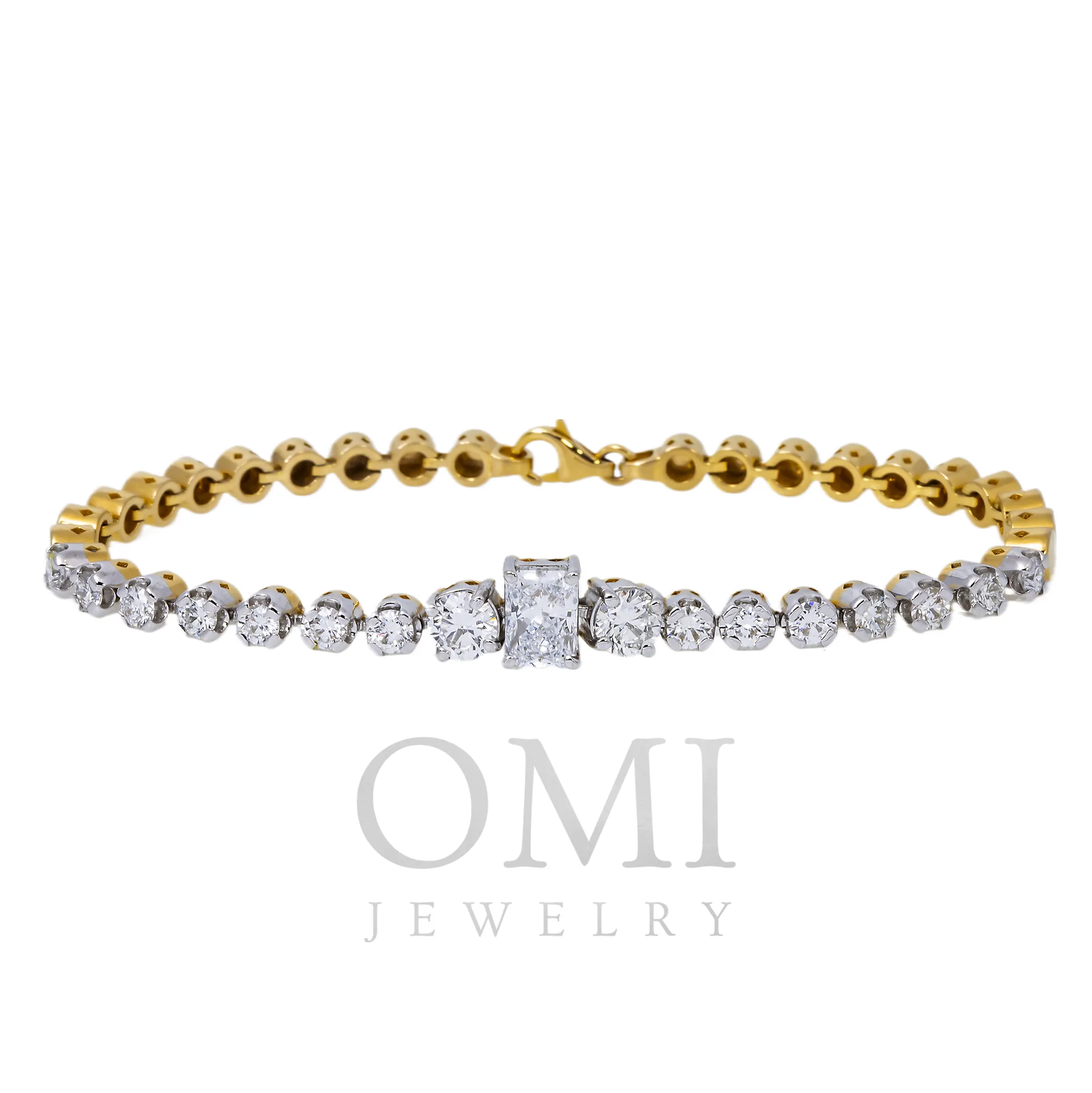 14K GOLD LAB DIAMOND TENNIS BRACELET 3.12 CT