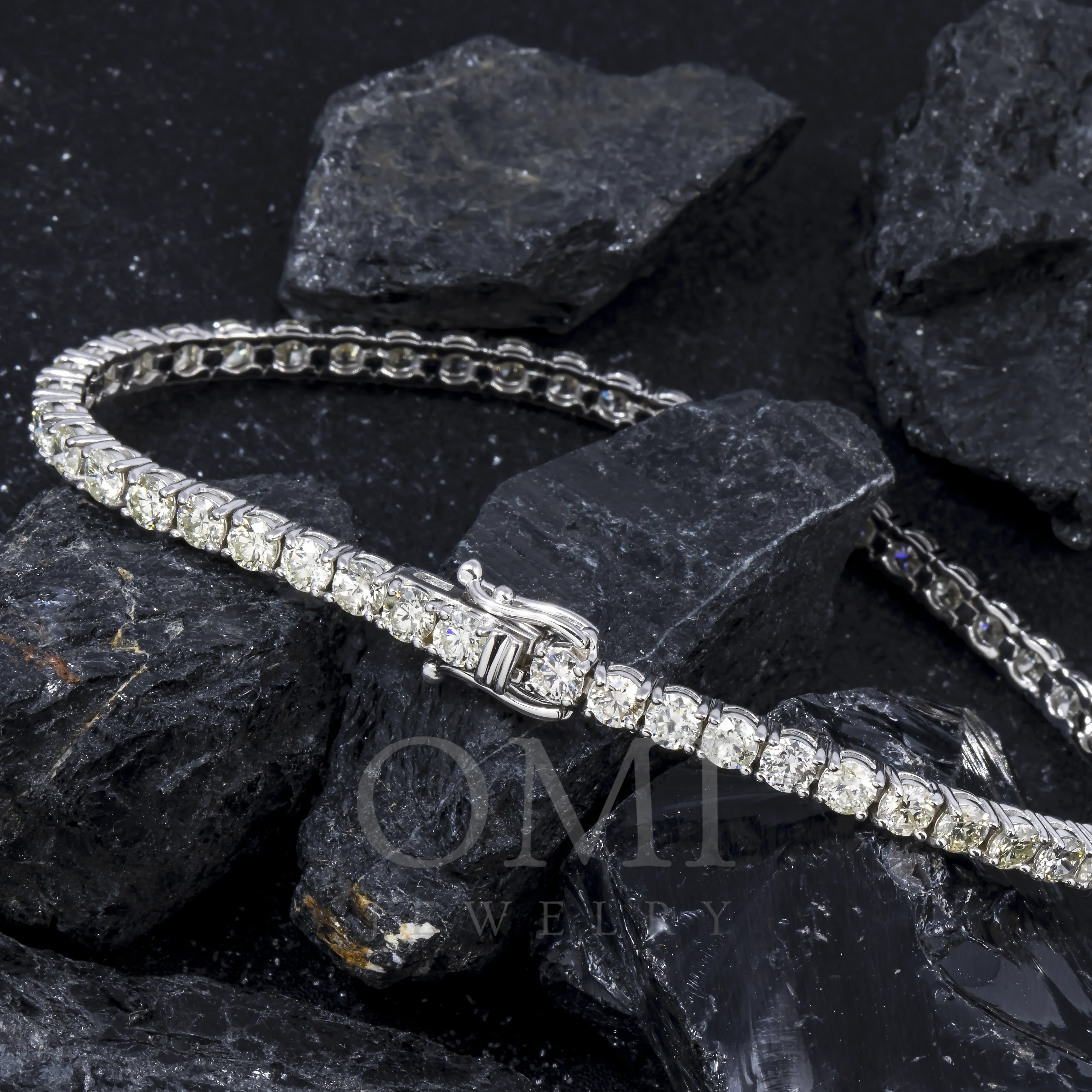 14K GOLD LAB DIAMOND TENNIS BRACELET 7.97 CT