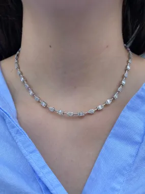 14K Gold Multi Shape Cluster Necklace