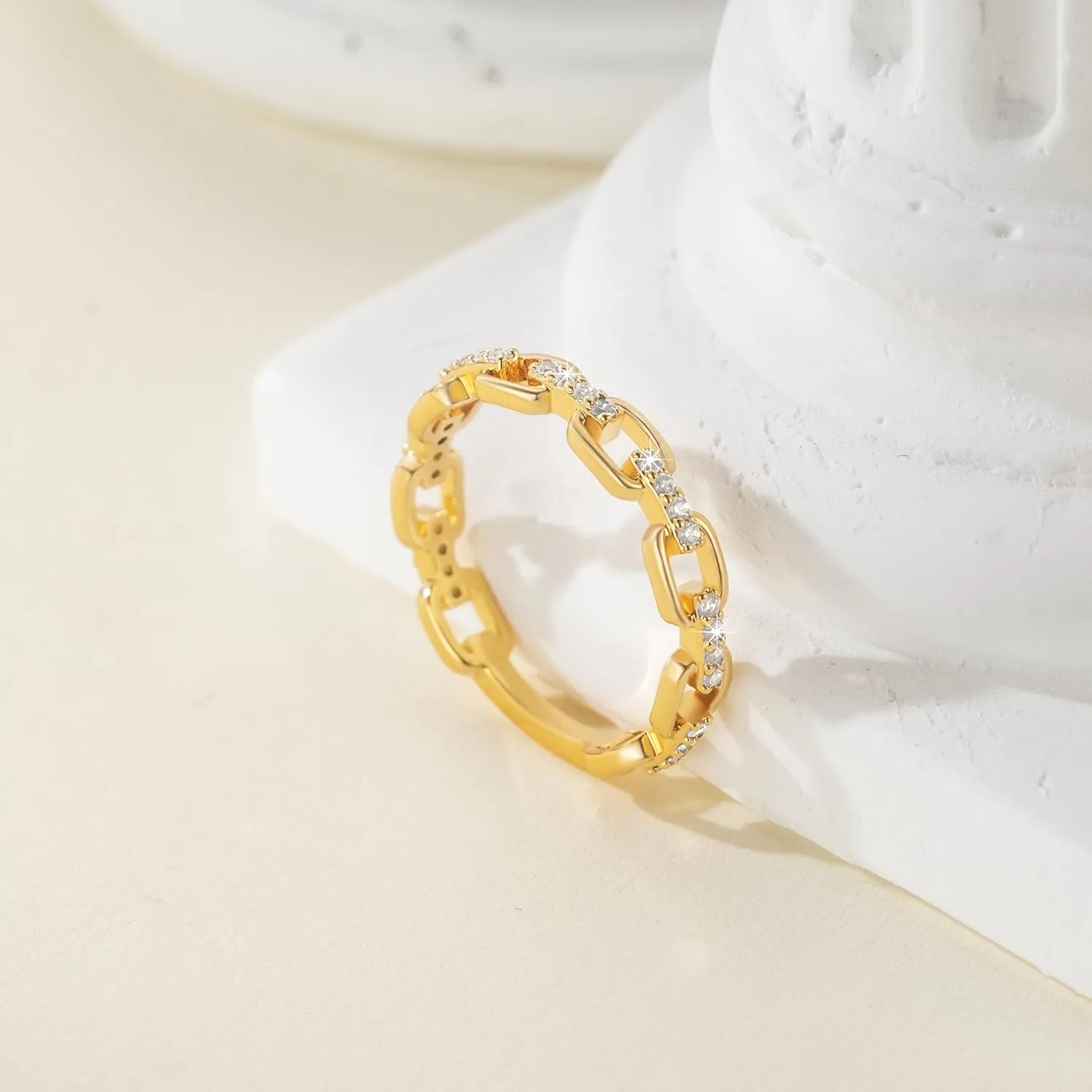 14K Gold Rings for Women Non Tarnish Dainty Cubic Zirconia Gold Rings Everyday Jewelry Stackable Jewelry(5 to 9)