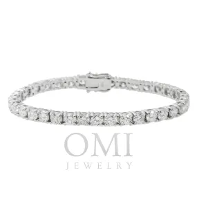 14K GOLD ROUND LAB GROWN DIAMONDS TENNIS BRACELET 6.7ct  CT