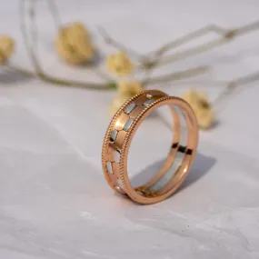 14k Two Tone Rose Gold and White Gold Wedding Band
