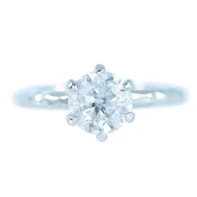 1.51ct Round Diamond Six Prong Evergreen Solitaire In Recycled Platinum