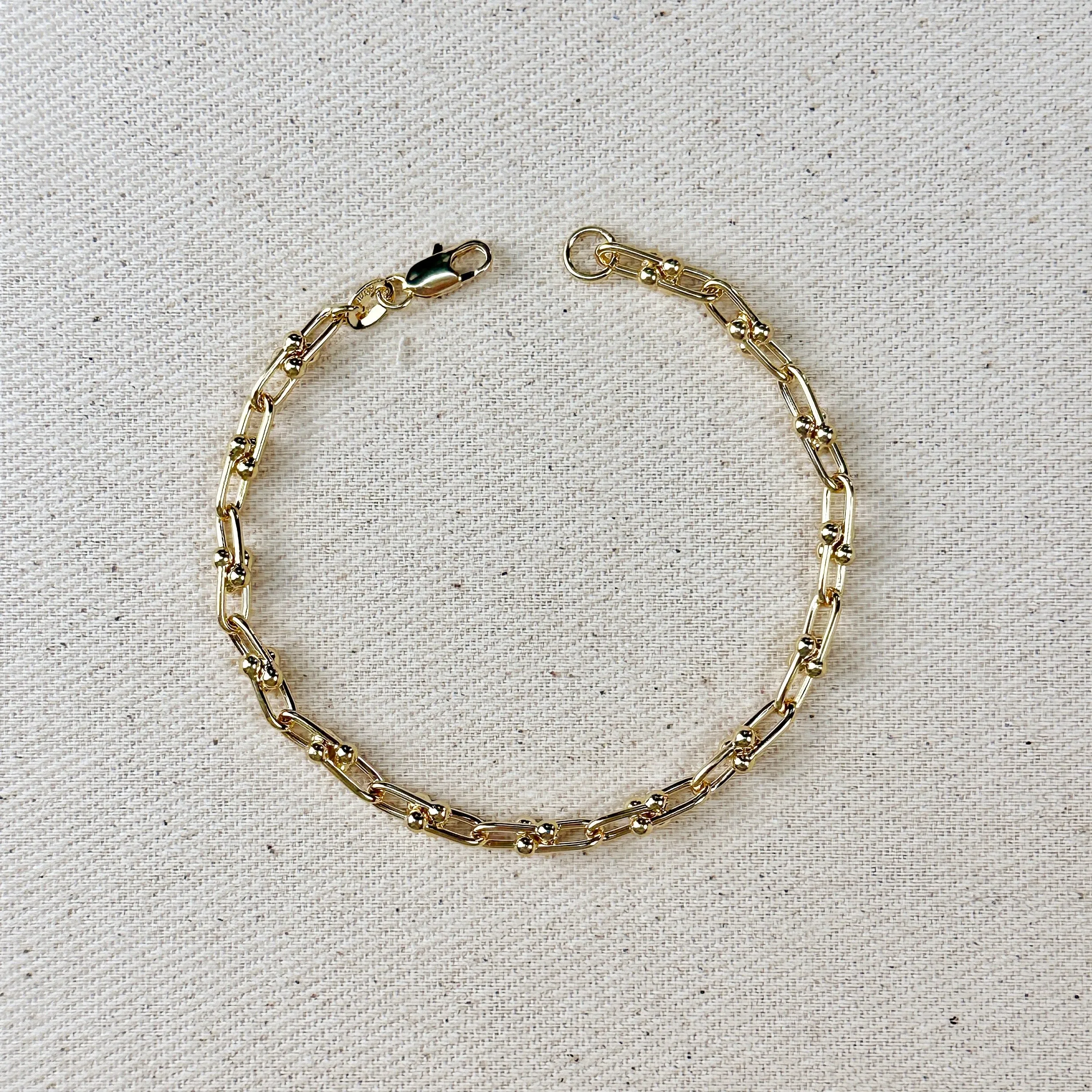 18k Gold Filled Link Chain Bracelet