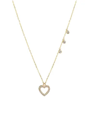 18K Gold Trio Love Charm Necklace