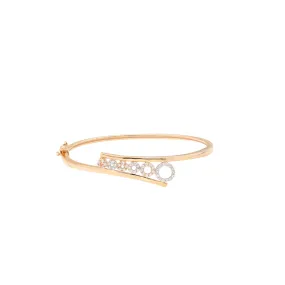 18K Rose Gold & CZ Bangle (8.7gm)
