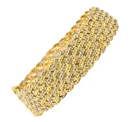 1970's Piaget Vintage 18 Karat Tri-Colored Gold Vintage Woven Bracelet