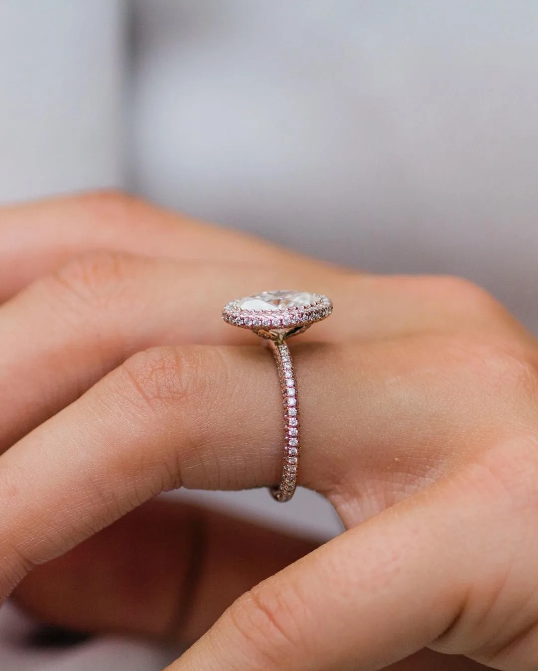 2.5ct Moissanite Engagement Ring, Elongated Oval Cut Engagement Ring