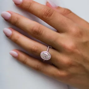 2.5ct Moissanite Engagement Ring, Elongated Oval Cut Engagement Ring