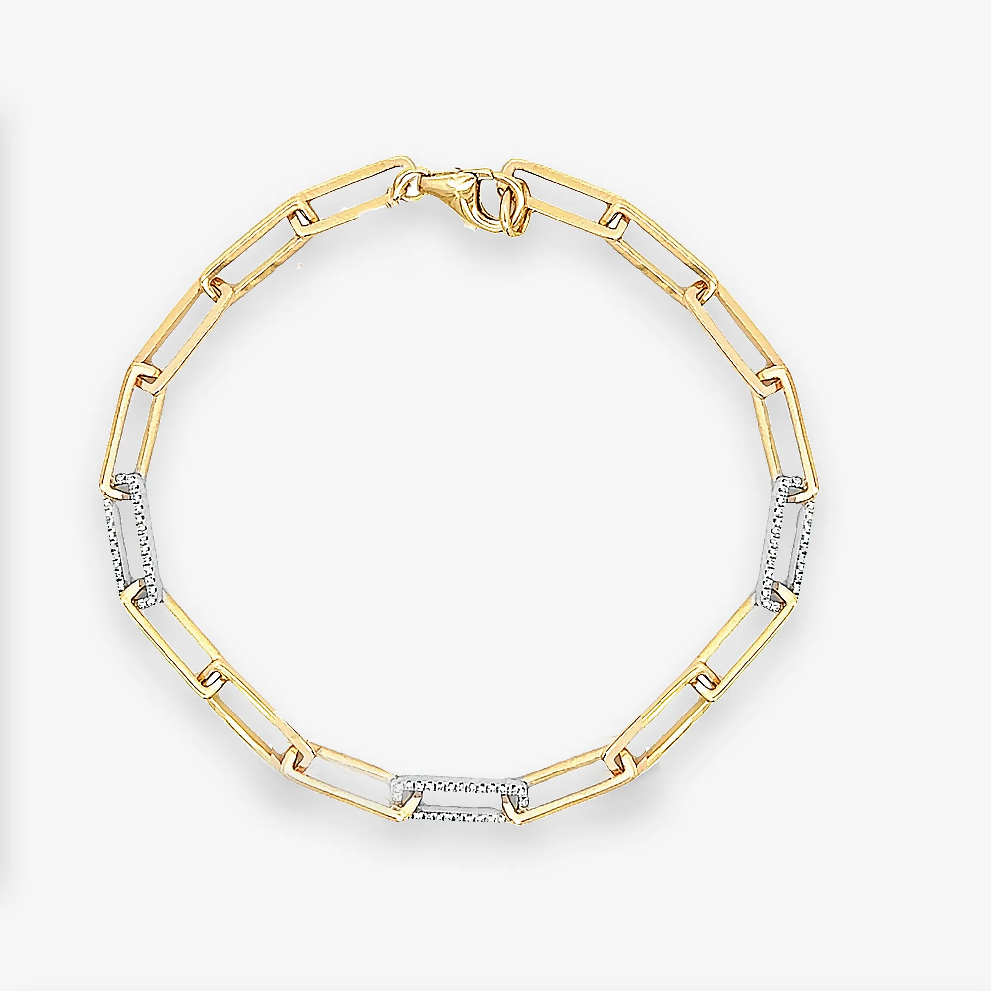 3 Diamond Link Paperclip Bracelet