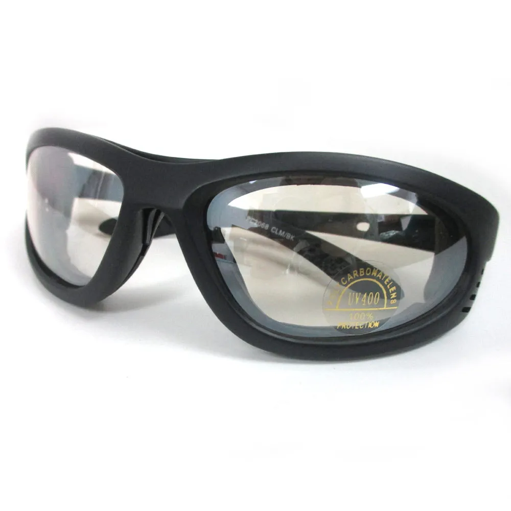 3 Pair Combo Padded Motorcycle Sunglasses Wind Resistant Riding Glasses New !