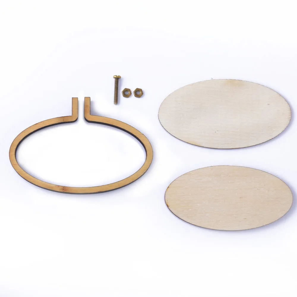46*23mm oval (horizontal) Mini Embroidery Hoop Lasercut Frame Cross Stitch Frame Tiny Embroidery Pendant Tiny Hoop diy Embroidery Pendant 1pcs