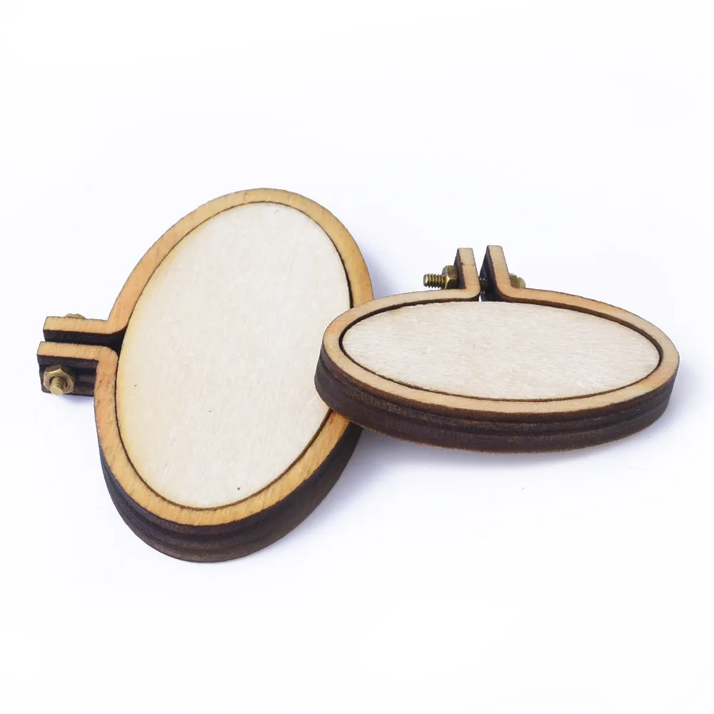46*23mm oval (horizontal) Mini Embroidery Hoop Lasercut Frame Cross Stitch Frame Tiny Embroidery Pendant Tiny Hoop diy Embroidery Pendant 1pcs