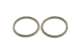46mm Circle Connectors, Antique Silver Plated Brass Circle Connector (46x4x4mm) N1736