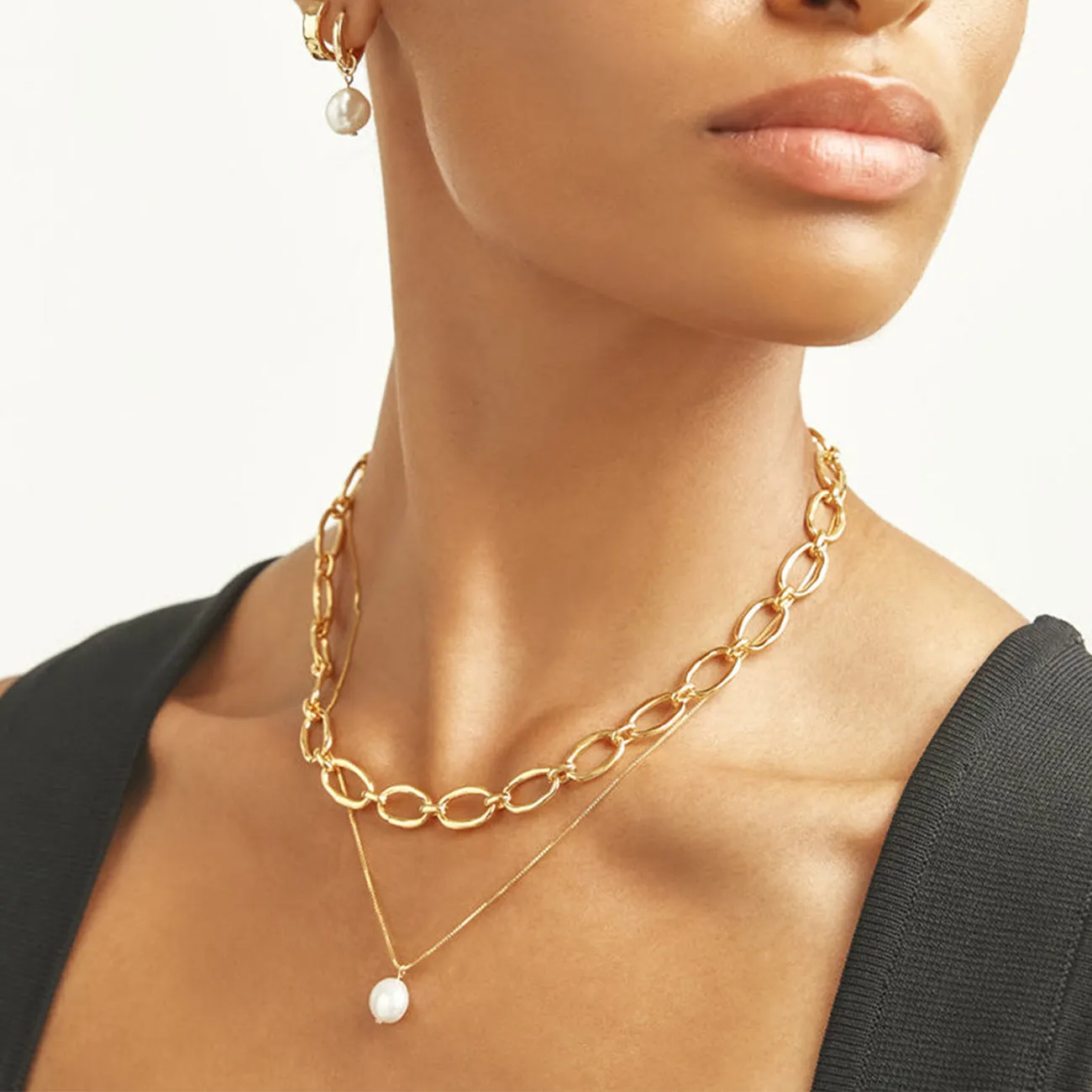 925 LILA PEARL PENDANT NECKLACE GOLD