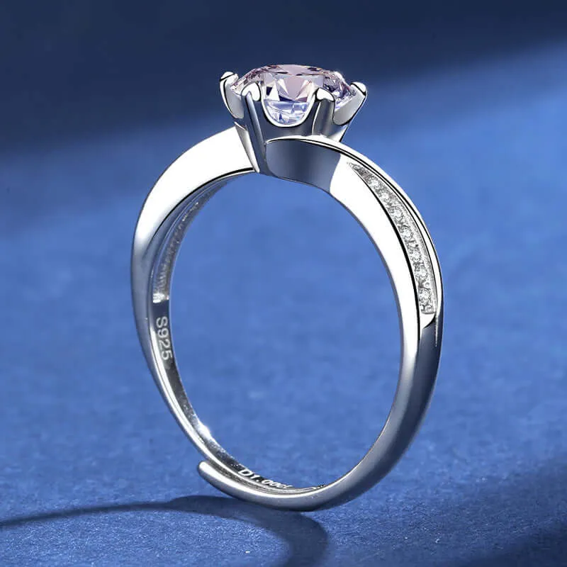 925 Silver Twisted Moissanite Ring
