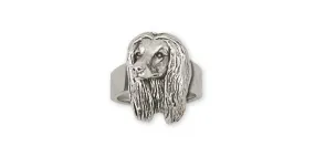 Afghan Hound Ring Jewelry Sterling Silver Handmade Dog Ring AF4-R
