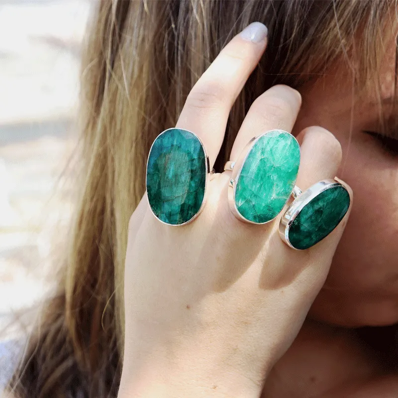 Agnes Emerald Quartz Gemstone Ring