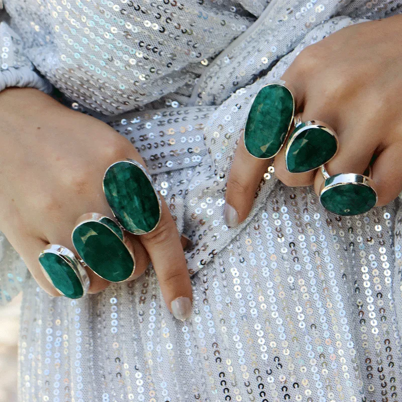Agnes Emerald Quartz Gemstone Ring