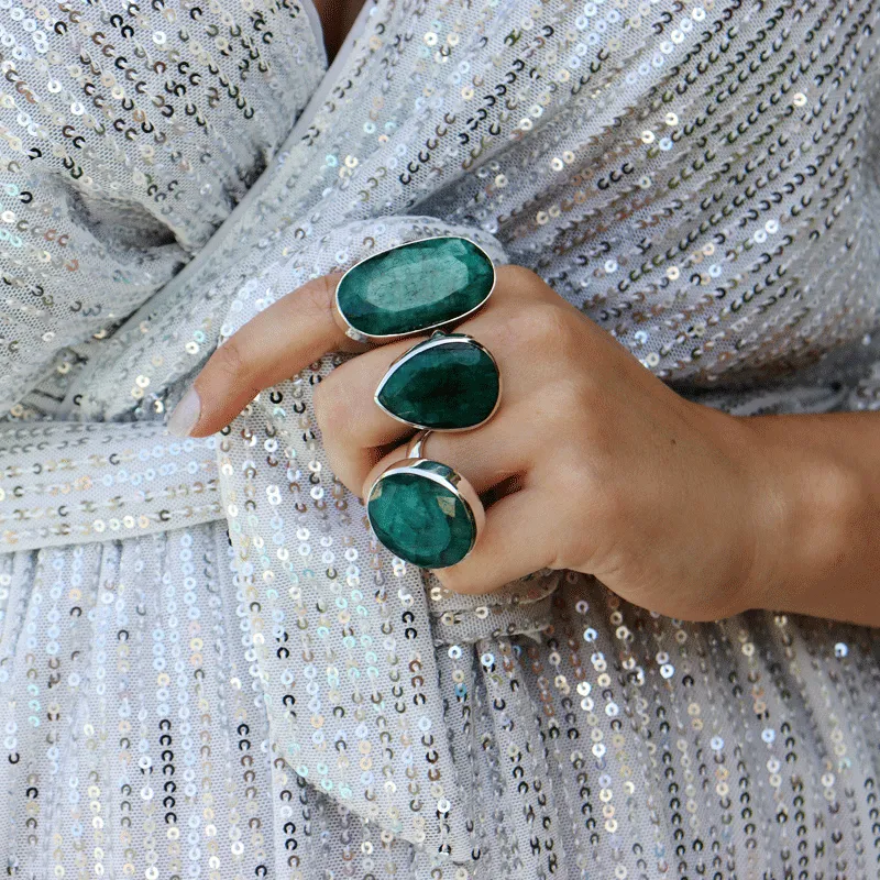 Agnes Emerald Quartz Gemstone Ring