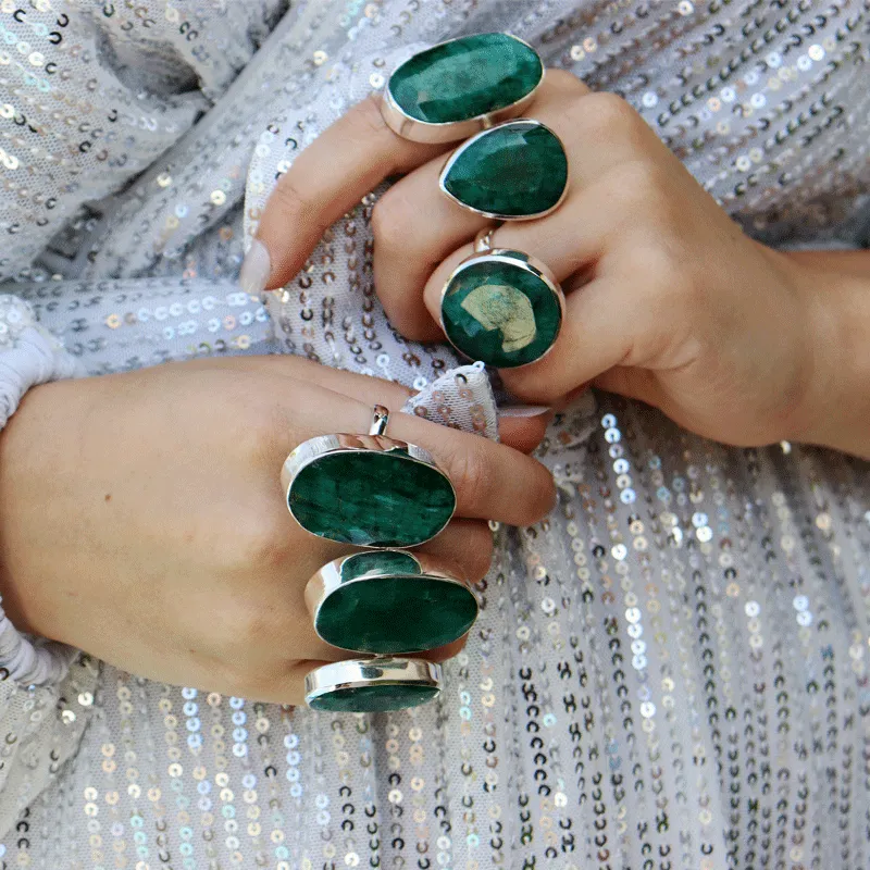 Agnes Emerald Quartz Gemstone Ring