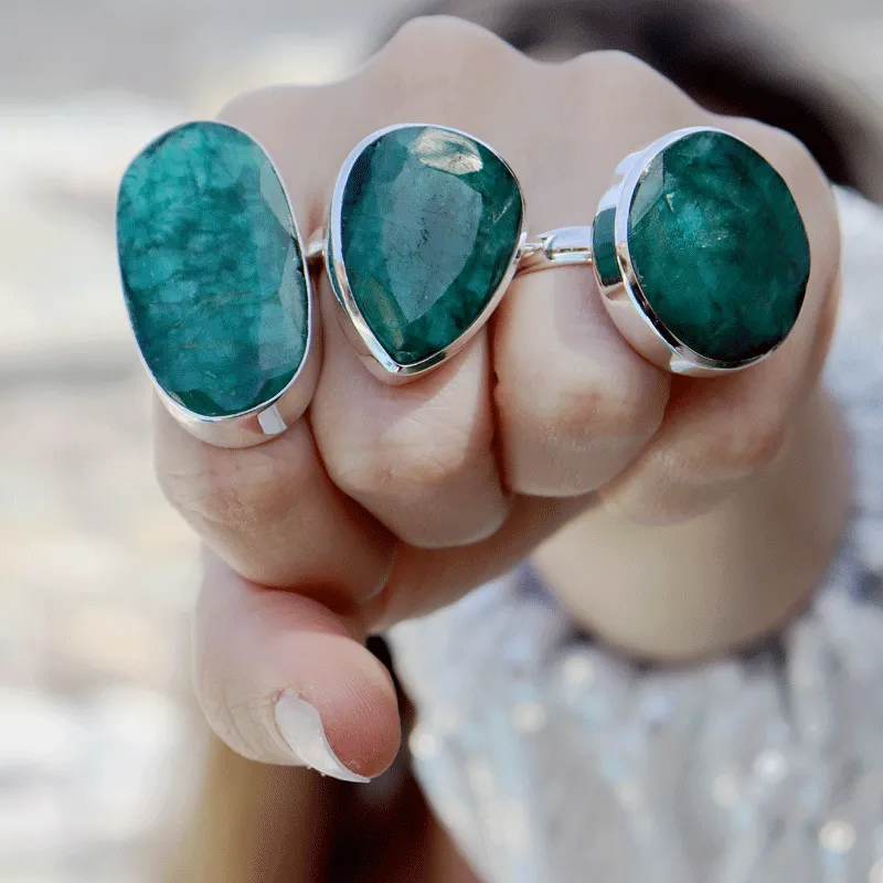 Agnes Emerald Quartz Gemstone Ring