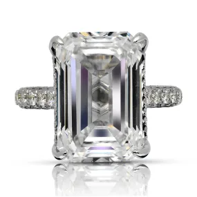 ALICE 13 CARAT EMERALD CUT H COLOR VS1 CLARITY DIAMOND ENGAGEMENT RING 18K WHITE GOLD GIA CERTIFIED 11 CT H VS1 BY MIKE NEKTA