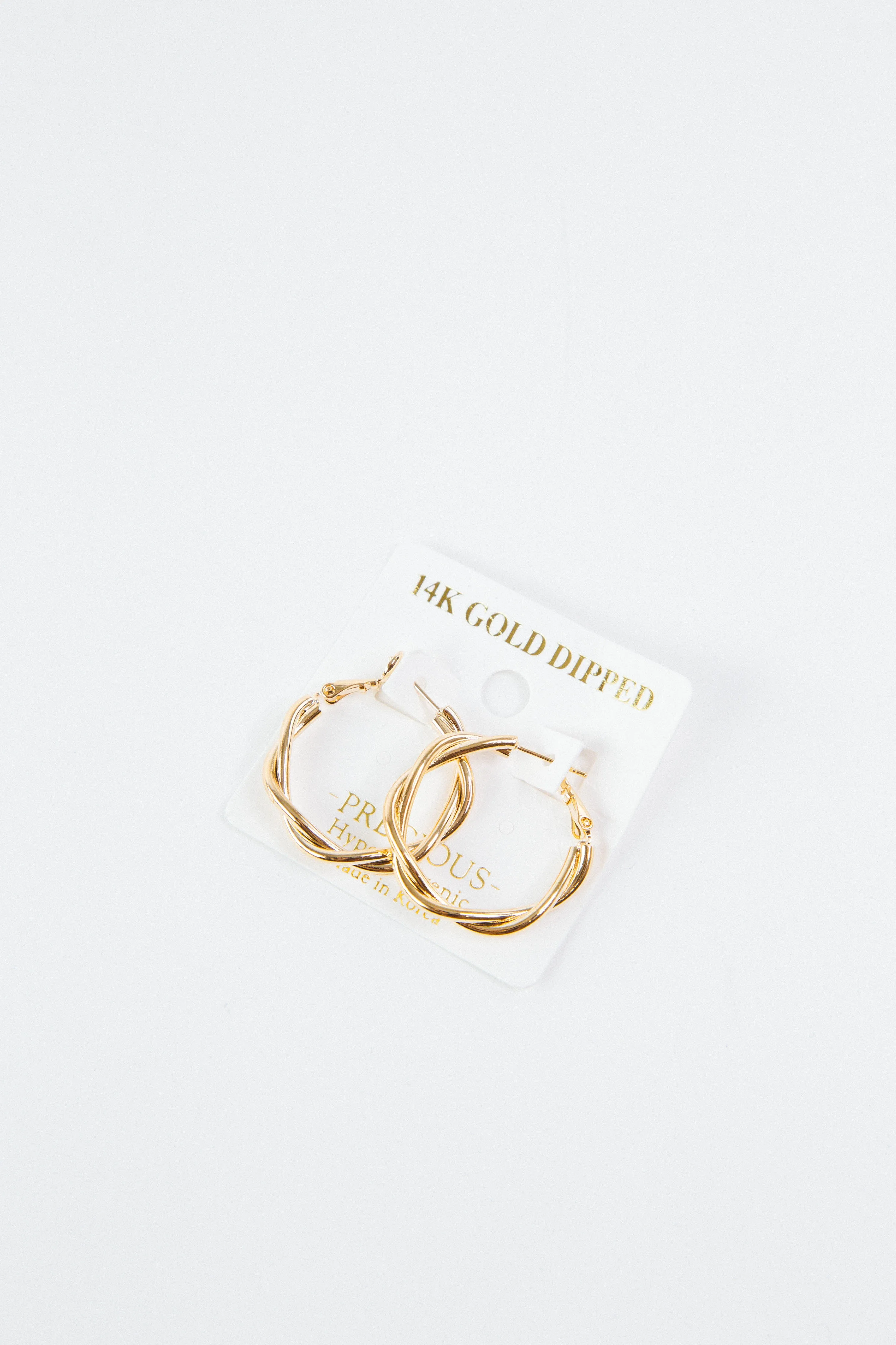 Amari Twisted Hoop Earrings, Gold