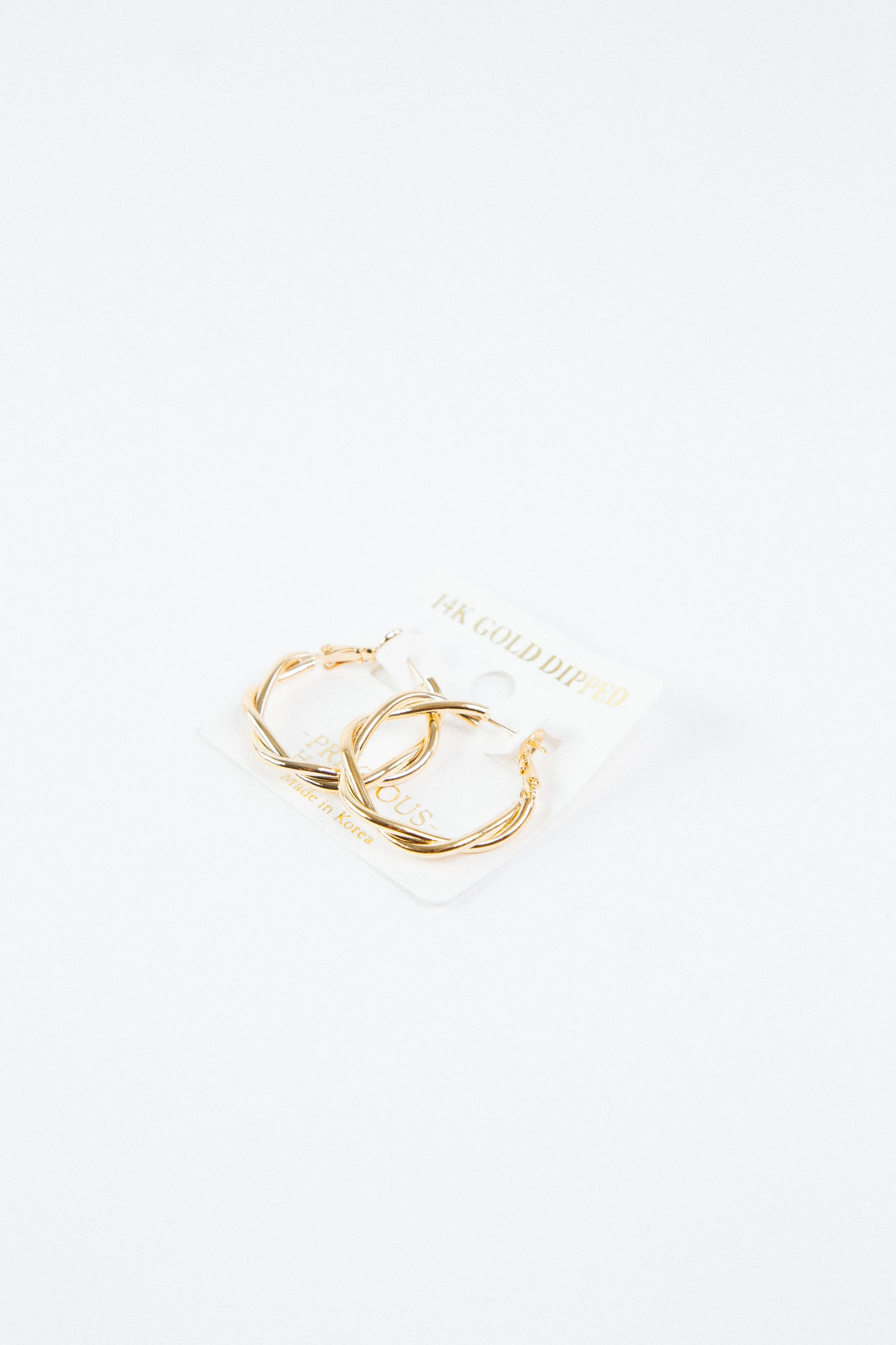 Amari Twisted Hoop Earrings, Gold