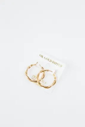 Amari Twisted Hoop Earrings, Gold