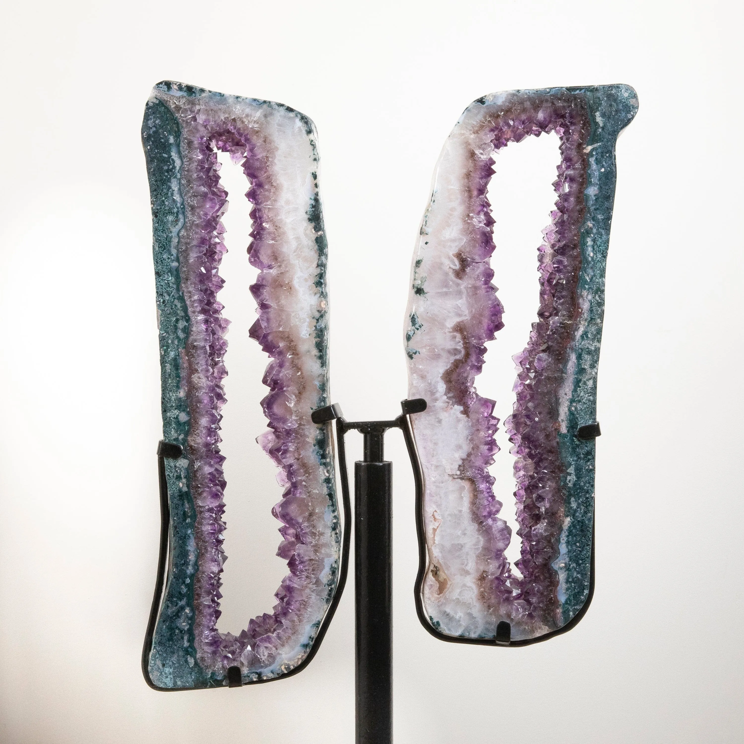 Amethyst Geode Wings from Brazil on Custom Stand- 38 / 39 lbs