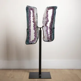 Amethyst Geode Wings from Brazil on Custom Stand- 38 / 39 lbs