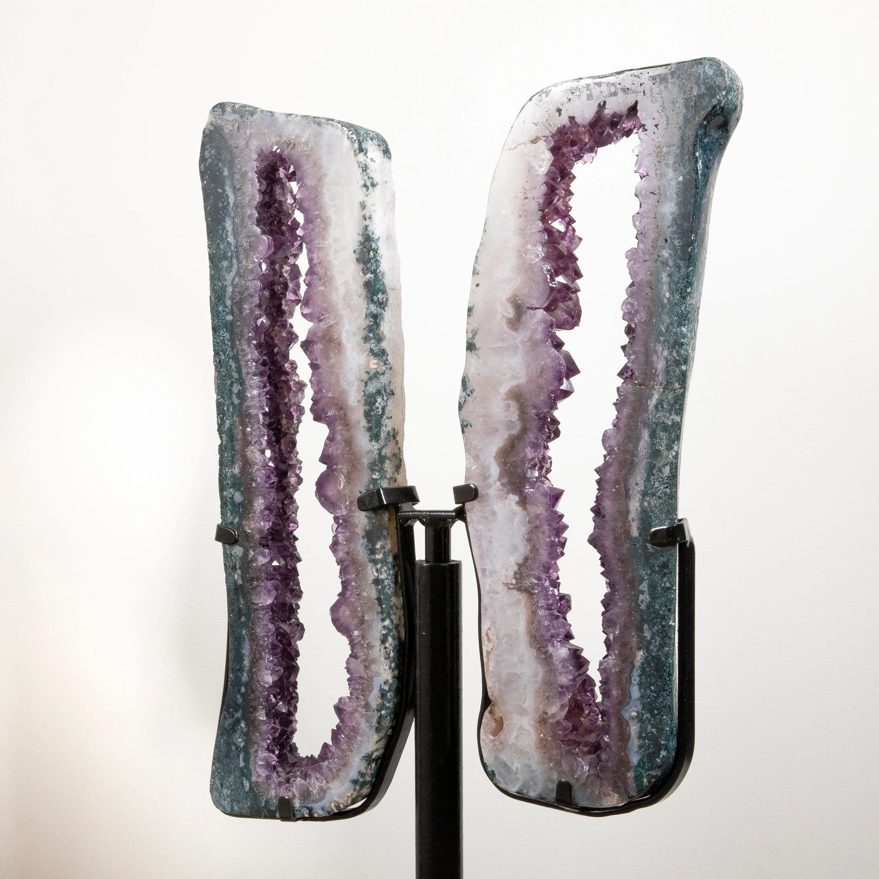 Amethyst Geode Wings from Brazil on Custom Stand- 38 / 39 lbs