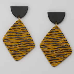 Animal Print Geometric Acetate Drop Earrings