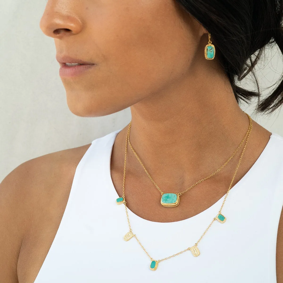 Anna Beck Medium Turquoise Cushion Necklace