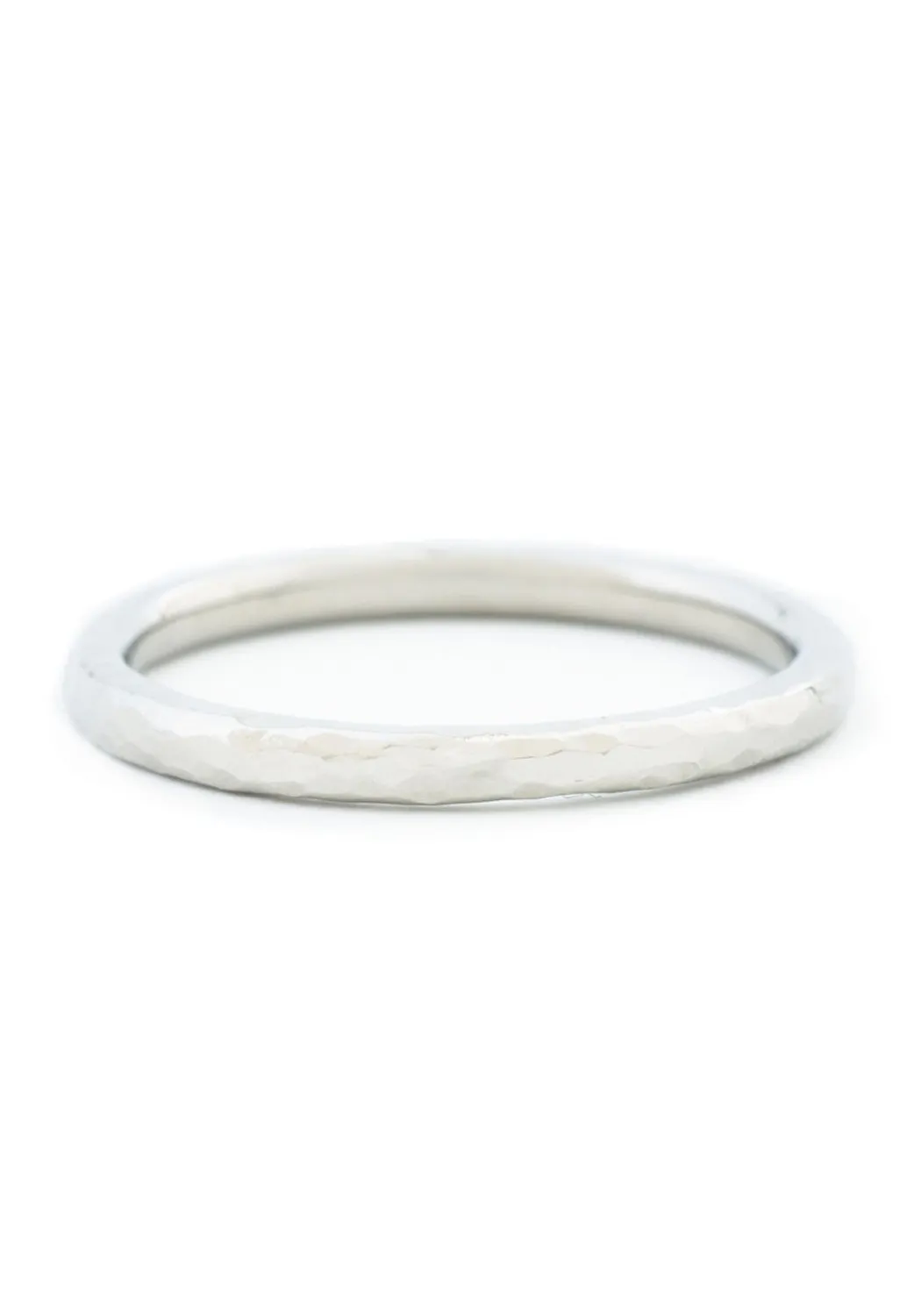 Anne Sportun 18K White Gold Hammer Finish Band