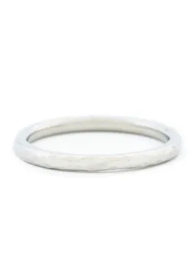 Anne Sportun 18K White Gold Hammer Finish Band