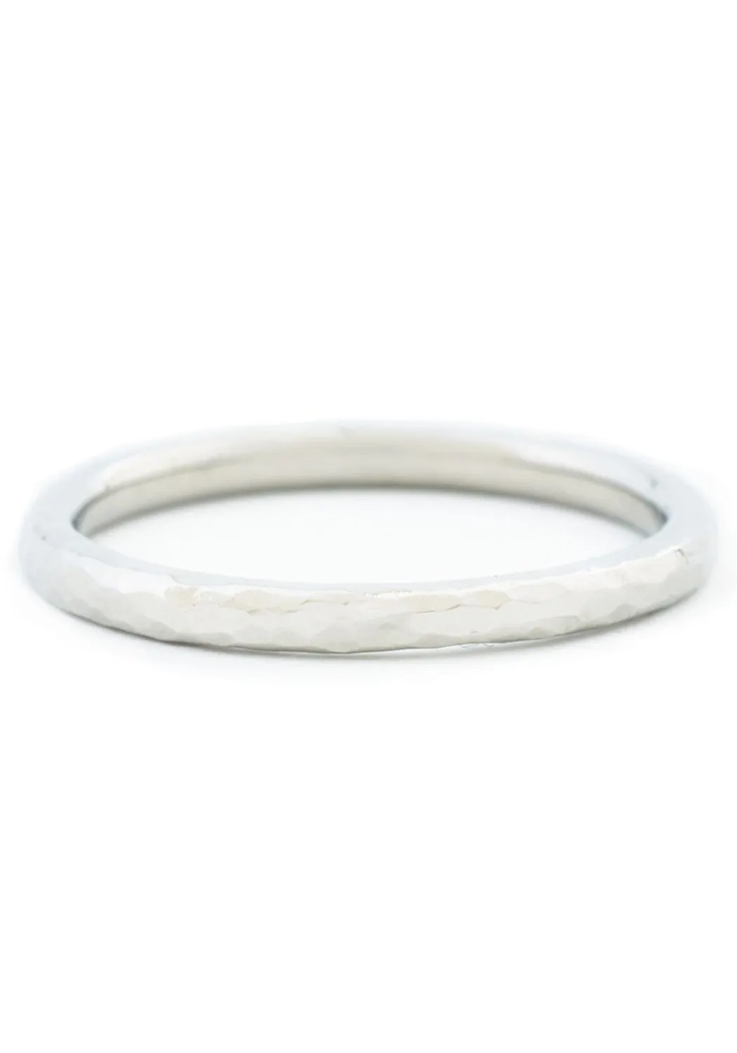 Anne Sportun 18K White Gold Hammer Finish Band
