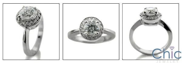Anniversary .75 Round CZ Halo Cubic Zirconia Cz Ring