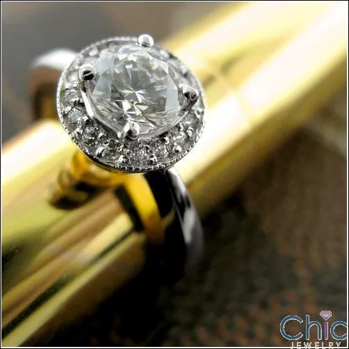 Anniversary .75 Round CZ Halo Cubic Zirconia Cz Ring