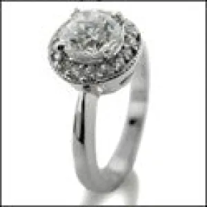 Anniversary .75 Round CZ Halo Cubic Zirconia Cz Ring