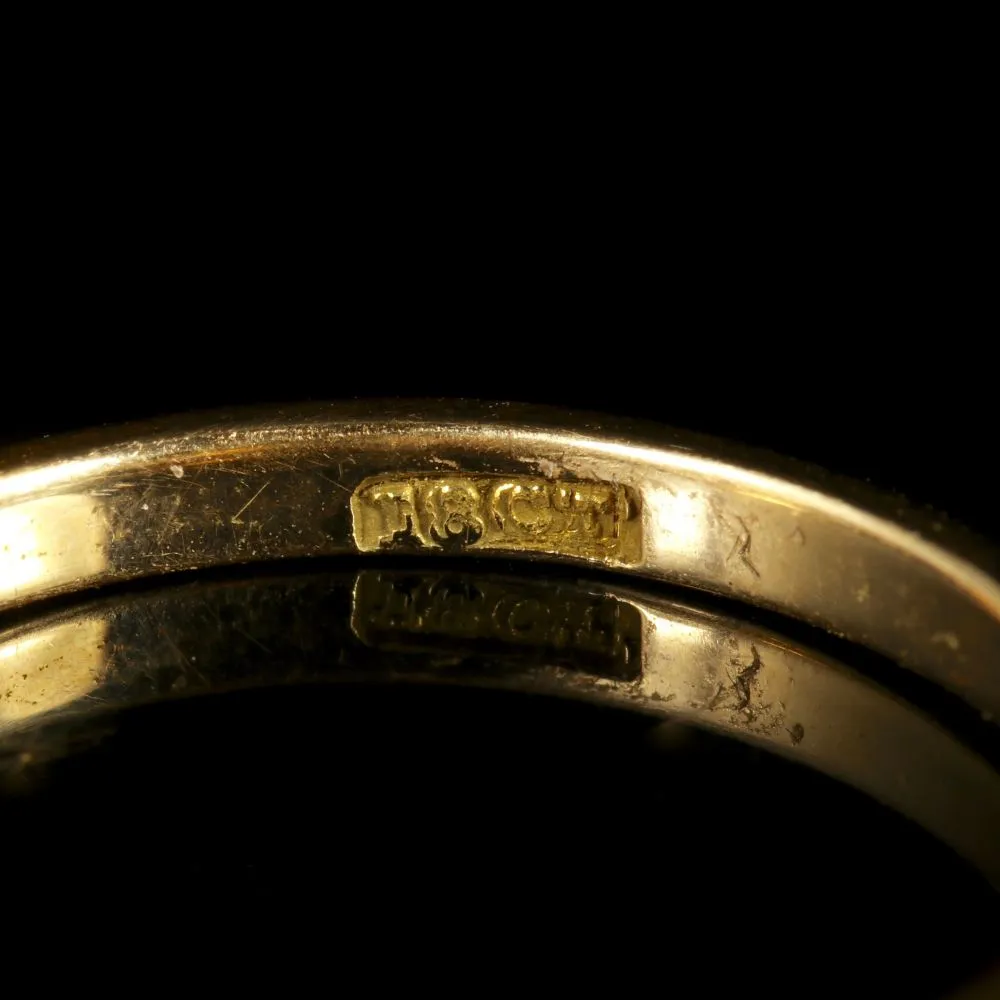 Antique Edwardian Diamond Engagement Ring 18Ct Gold Plat Circa 1915