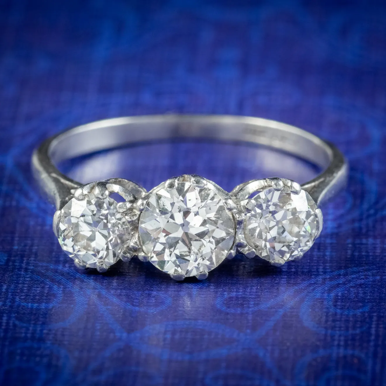 Antique Edwardian Diamond Trilogy Ring 1.65ct Of Diamond Circa 1905