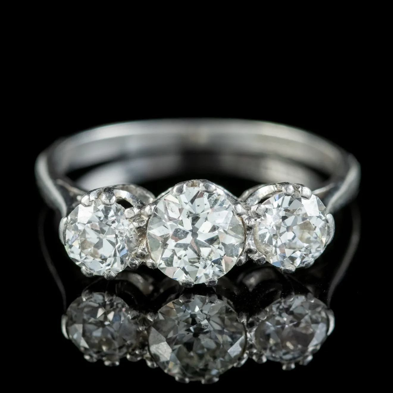 Antique Edwardian Diamond Trilogy Ring 1.65ct Of Diamond Circa 1905