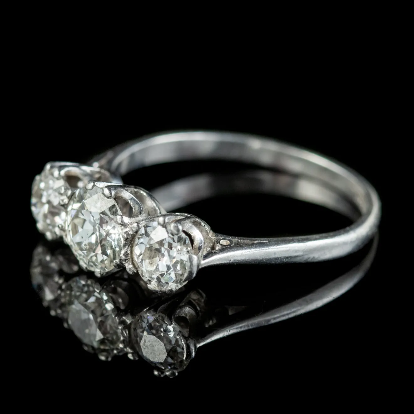 Antique Edwardian Diamond Trilogy Ring 1.65ct Of Diamond Circa 1905