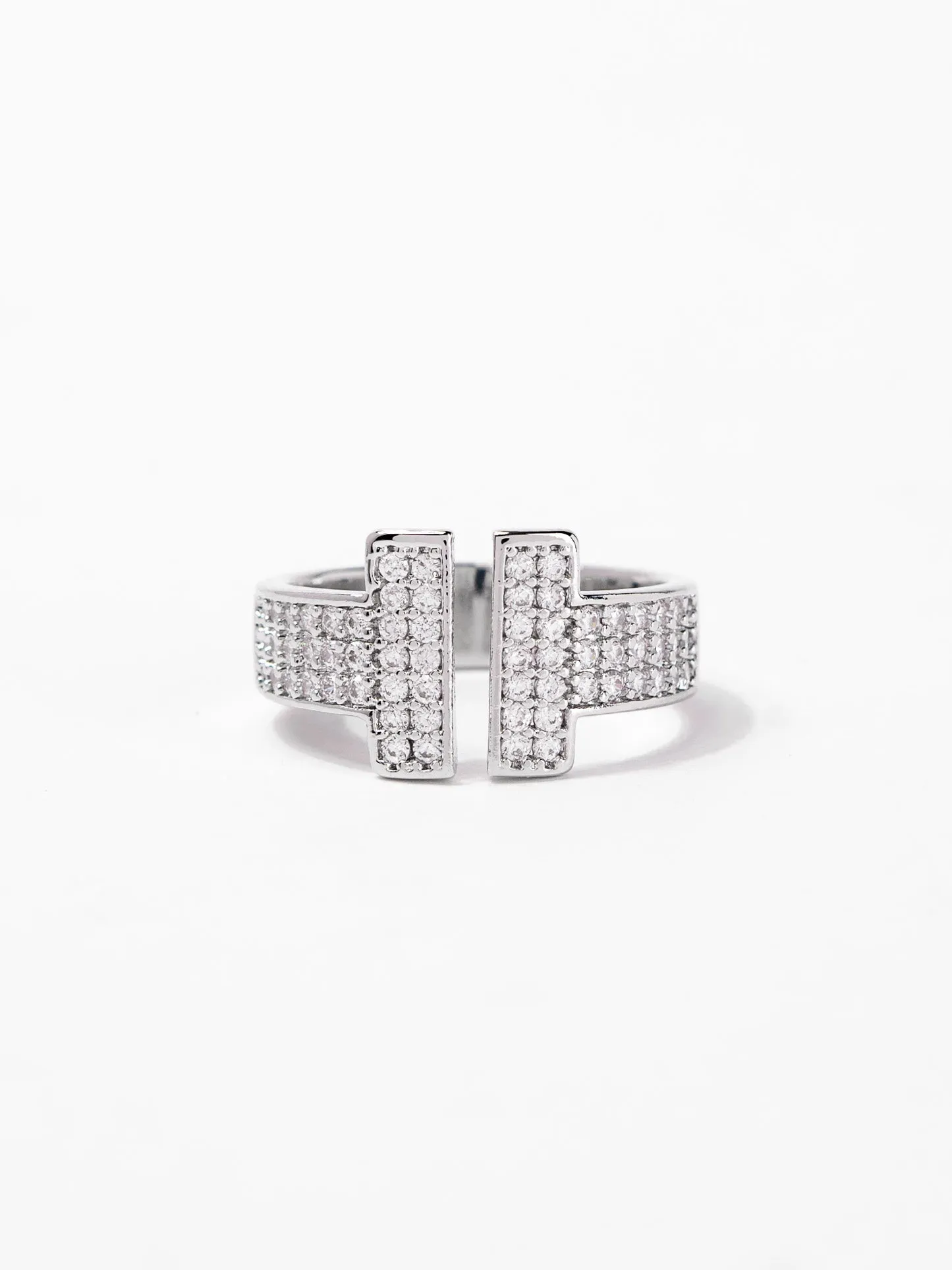 Audrey Double Rhinestone CZ Cuff Ring