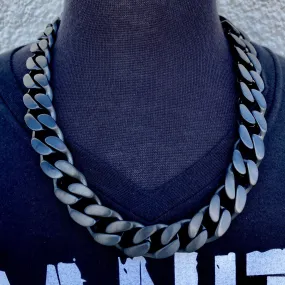 EASY BIKER Matte Black Bagger Necklace - 3/4 Inch Wide (Bracelet Not Included) - Style #1125N