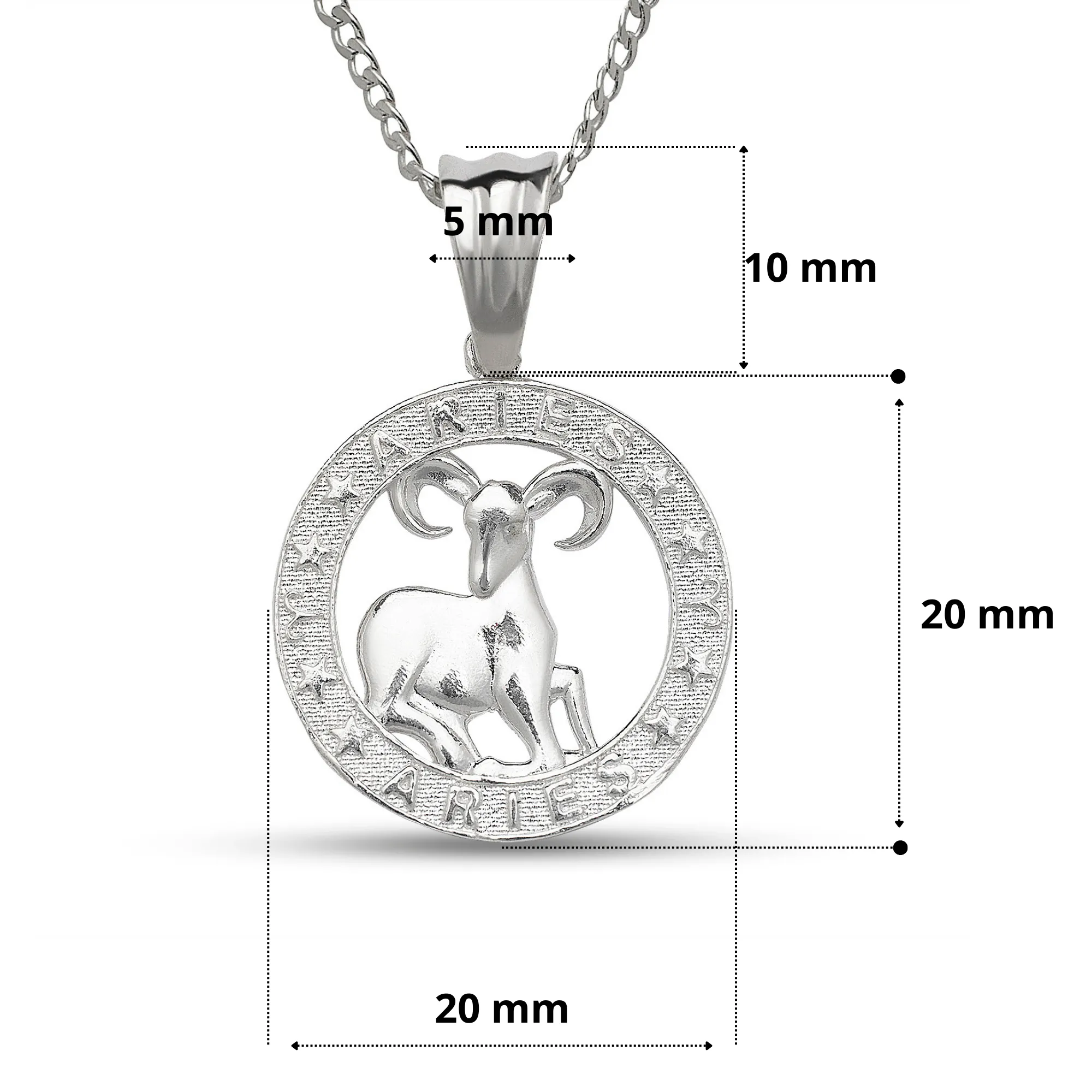 Better Jewelry .925 Sterling Silver Zodiac Sign Necklace